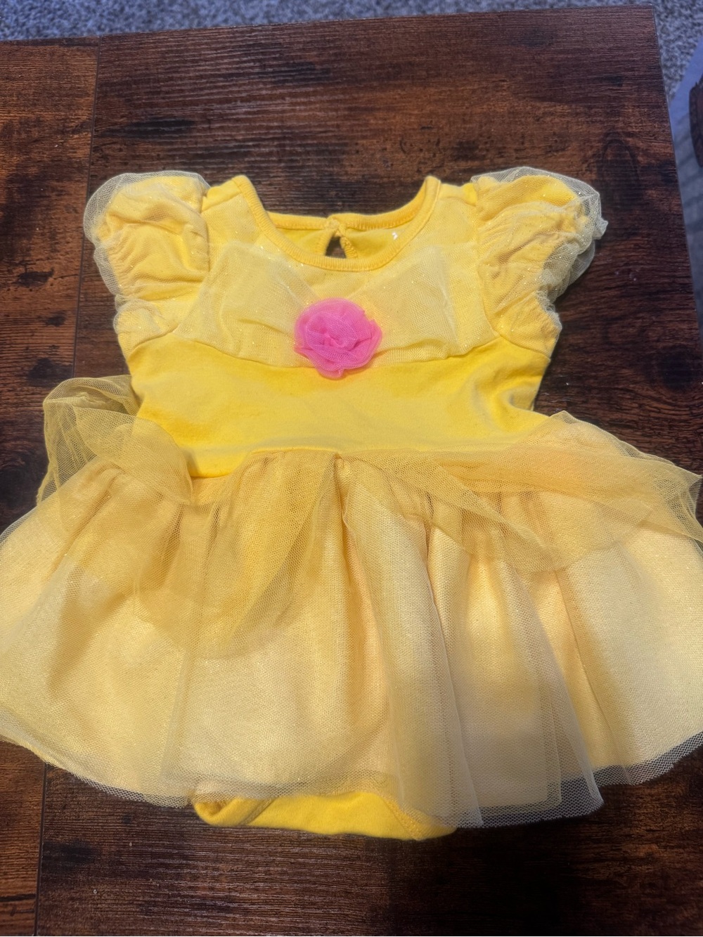 Disney Princess Belle Costume with Pink Flower